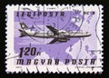 Postage stamp Hungary, 1977. DC 8, Swiss air, South East Asia