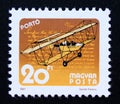 Postage stamp Hungary, 1987, Postage due Airplane bringing letters