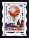 Postage stamp Hungary, 1983. Hot air Kite Balloon, 1896 Royalty Free Stock Photo