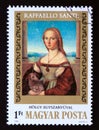 Postage stamp Hungary 1983. Lady with Unicorn painting