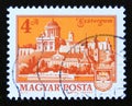 Postage stamp Hungary, Magyar 1973. Esztergom church cityscape