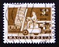 Postage stamp Hungary, Magyar 1964. Hydraulic lift truck and mail car