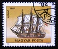 Postage stamp Hungary, Magyar, 1988. Jylland ancient sailing ship