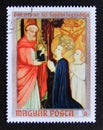 Postage stamp Hungary, Magyar, 1970. Legend of St. Catherine by BÃÂ¡ti Mester painting