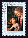 Postage stamp Hungary, Magyar 1990. Madonna with Child painting by Botticelli