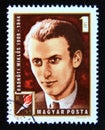Postage stamp Hungary, 1972, Magyar. MiklÃÂ³s RadnÃÂ³ti poet portrait Royalty Free Stock Photo