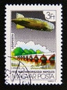 Postage stamp Hungary, Magyar, 1981. Nine Arch Bridge, HortobÃÂ¡gy zeppelin