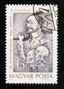 Postage stamp Hungary, Magyar, 1989. Rudolf Virchow Royalty Free Stock Photo