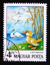 Postage stamp Hungary, Magyar, 1987. The Ugly Duckling by Andersen Royalty Free Stock Photo