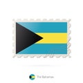 Postage stamp with the image of The Bahamas flag