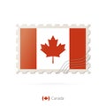 Postage stamp with the image of Canada flag Royalty Free Stock Photo