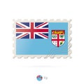 Postage stamp with the image of Fiji flag