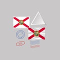 Postage stamp with the image of Florida state flag. Vector Illustration Royalty Free Stock Photo