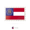 Postage stamp with the image of Georgia state flag Royalty Free Stock Photo