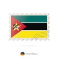 Postage stamp with the image of Mozambique flag Royalty Free Stock Photo