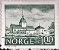 Postage stamp issued by Norway showing AustrÃÂ¥t Manor, 1650