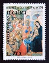 Postage stamp Italy, 1976, The adoration of the kings by Bartolo di Fredi 1330 1409