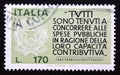 Postage stamp Italy, 1977, Encouragement to Taxpayers Royalty Free Stock Photo