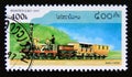 Postage stamp Laos, 1997. Adler 1835 Steam Locomotive Royalty Free Stock Photo