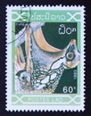 Postage stamp Laos, 1993, Philippine Flying Lemur Cynocephalus volans Royalty Free Stock Photo