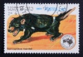Postage stamp Laos, 1984, Tasmanian Devil, Sarcophilus harrisii Royalty Free Stock Photo