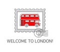 A Postage Stamp with London Double Decker