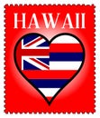 Love Hawaii Flag Postage Stamp