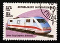 Postage stamp Madagascar 1993. Siemens Inter City Express locomotive