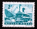 Postage stamp Magyar, Hungary, 1963, Mobile Radio Transmitter and Stadium