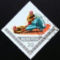 Postage stamp Magyar, Hungary, 1962, Stunt racing motorcycle