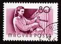 Postage stamp Magyar, Hungary, 1955, Textile worker