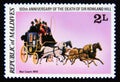 Postage stamp Maldives, 1979. Stagecoach, 1840