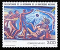 Postage stamp Mexico, 1979. Allegory of the national culture, by Alfaro Siqueiros Royalty Free Stock Photo