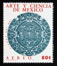 Postage stamp Mexico, 1973. Ancient Aztec Calendar