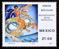 Postage stamp Mexico, 1983. Liberator SimÃ³n BolÃ­var painting