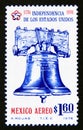 Postage stamp Mexico, 1976. Liberty bell USA