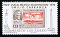 Postage stamp Mexico, 1978. Mexico Washington Flight of Emilio Carranza Royalty Free Stock Photo