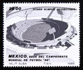 Postage stamp Mexico, 1985. Olympic University Stadium
