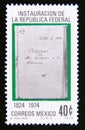 Postage stamp Mexico, 1974. Original Law Book of 1824 Royalty Free Stock Photo