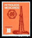 Postage stamp Mexico, 1978. Petroleum Naturalization Royalty Free Stock Photo