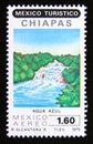 Postage stamp Mexico, 1979. State of Chiapas Waterfall landscape Royalty Free Stock Photo