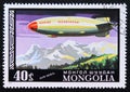 Postage stamp Mongolia, 1977. Osoaviahim, Russian Arctic Cargo zeppelin