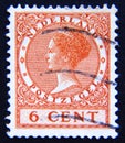 Postage stamp Netherlands, 1925, Dutch Queen Wilhelmina Royalty Free Stock Photo