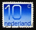Postage stamp Netherlands, 1976. Numeral 10 Type Crouwel