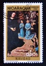 Postage stamp Nicaragua, 1983. Adoration of the kings painting