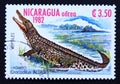 Postage stamp Nicaragua, 1982, American Crocodyle, Crocodylus acutus