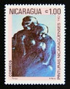 Postage stamp Nicaragua, 1982. The Couple, painting by R. PÃÂ©rez