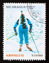 Postage stamp Nicaragua 1990, Olympic Games Biathlon