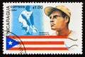 Postage stamp Nicaragua 1984, Roberto Clemente from Puerto Rico Royalty Free Stock Photo
