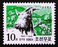 Postage stamp North Korea, 1998. Domestic Goat Capra aegagrus hircus Royalty Free Stock Photo